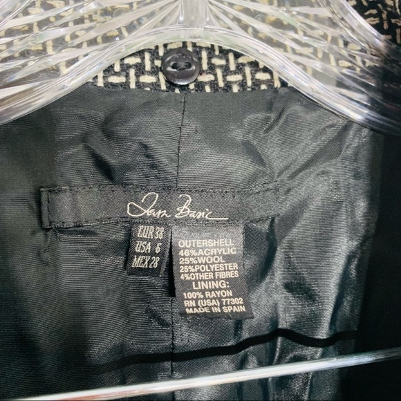 Jess Basic Wool Blend Skirt Suit classic black & White academia preppy 8 - Picture 9 of 11